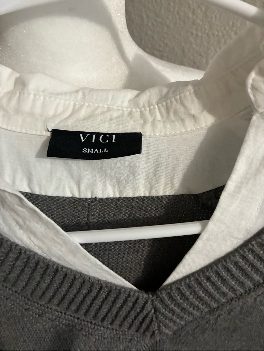 Vici Grey V-Neck Women's Sweater - Picture 8 of 8